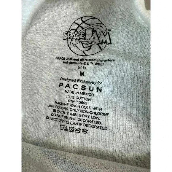 PACSUN Space Jam Retro 90s LS Size Med New No Tag Basketball Looney Tunes Taz - Picture 5 of 13